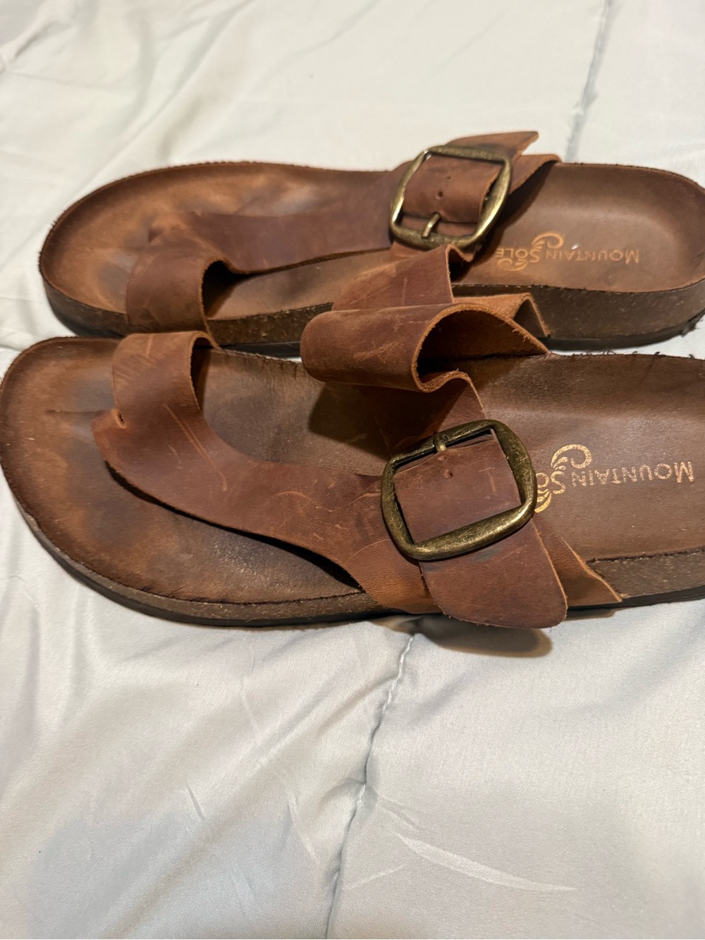 Mountain Soul Women's Brown Leather Buckle Sandals